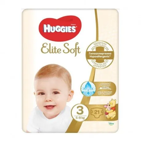 Huggies Elite Soft Convi, Nr.3, 5-9kg, 21 bucati