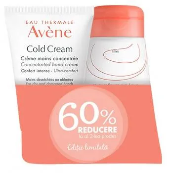 Pachet crema de maini concentrata cold cream 1+60%, 2x50ml, Avene