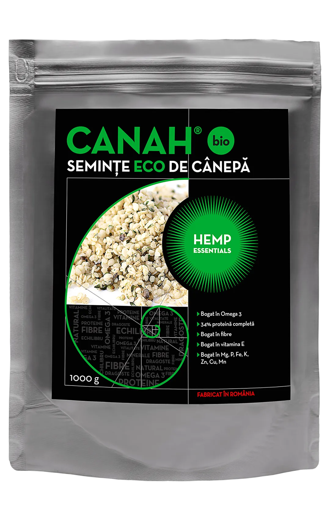 Seminte decorticate de canepa x 1kg (Canah)