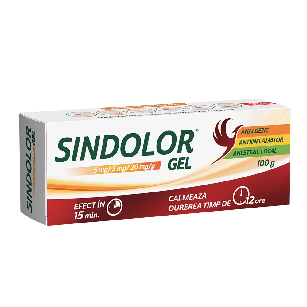 Sindolor gel, 5 mg/5 mg/20 mg/g, 100 g, Fiterman Pharma