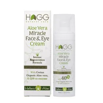 Crema pentru fata si ochi cu aloe vera, coenzima Q10 si colagen solubil Miracle, 30ml, Hagg