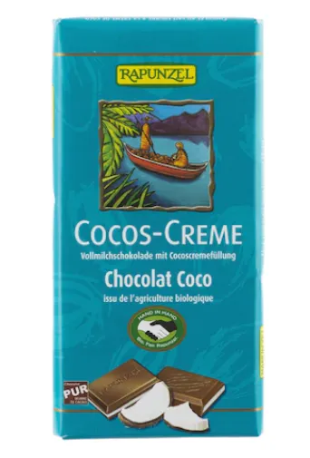 Ciocolata eco cu crema de cocos, 100g, Rapunzel