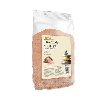 Sare roz de Himalaya cristale iodata, 500g, Alevia