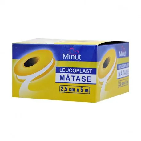 MINUT Leucoplast plasture matase, 2.5 cm x 5 m