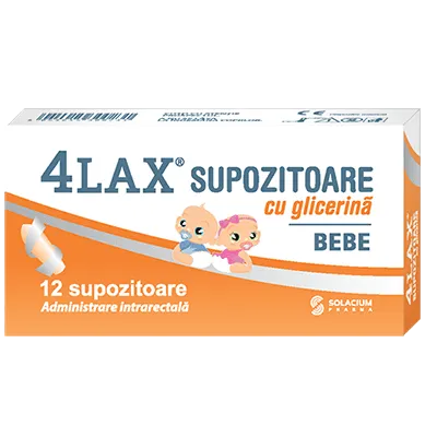 4Lax Bebelusi x 12 Supozitoare Cu Glicerina Bebelusi - Solacium