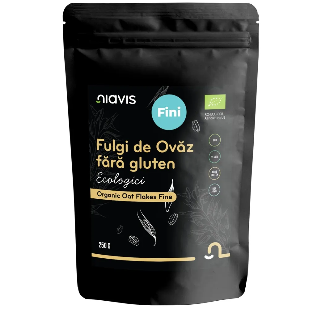 Fulgi Eco de ovaz fara gluten, 250 g, Niavis