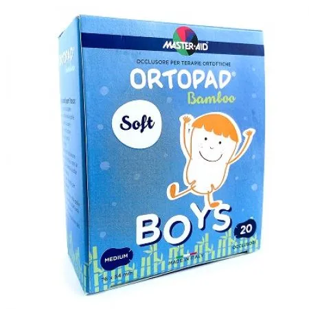 Ocluzor copii ORTOPAD SOFT Boys Master-Aid Medium, 76x54 mm, 20 bucati, Pietrasanta Pharma