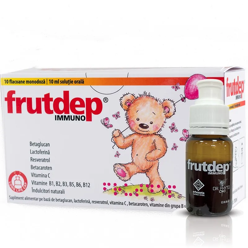 Frutdep Immuno solutie orala, 10 flacoane, Dr. Phyto