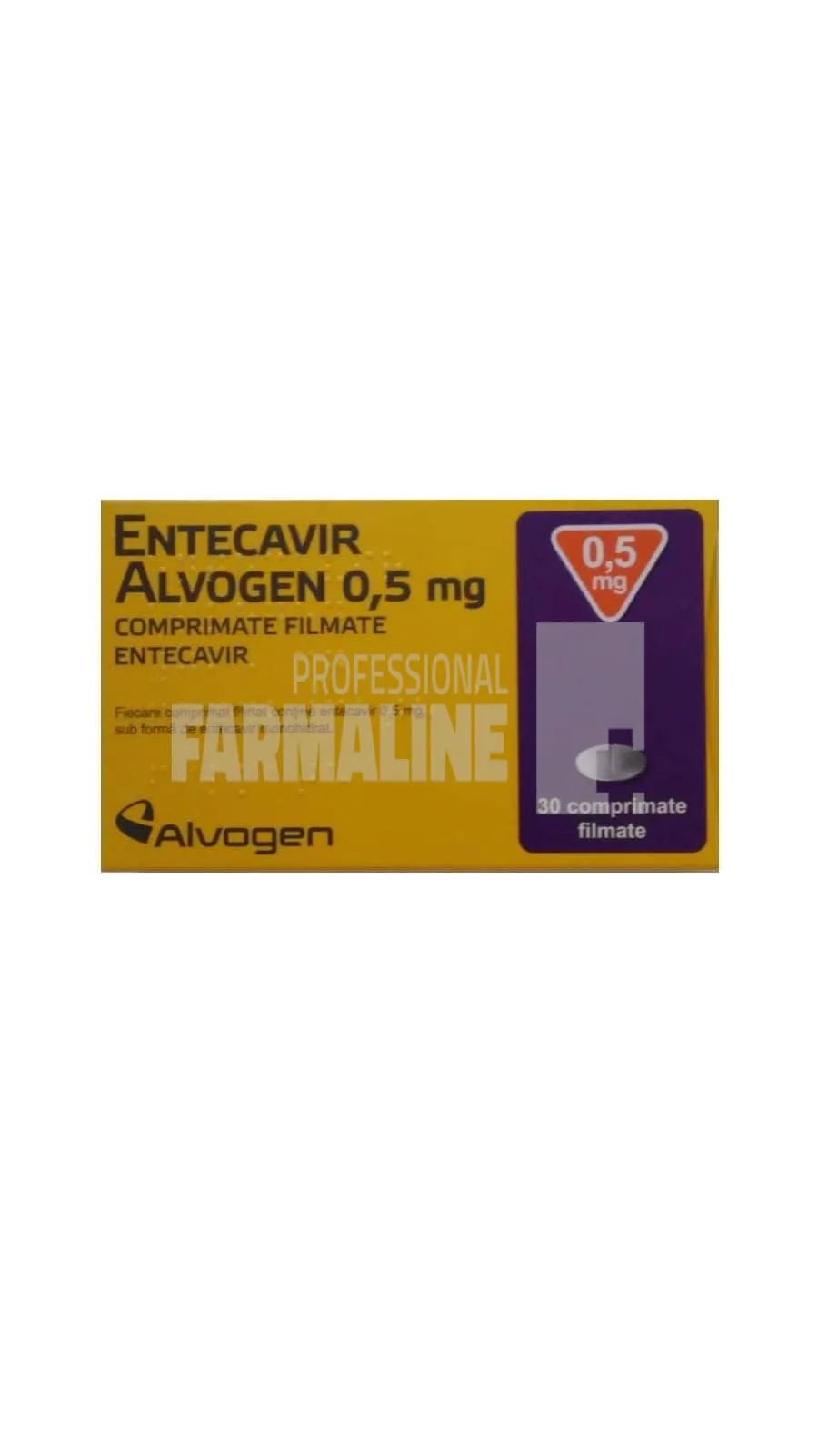 Entecavir Alvogen 0,5 mg 30 comprimate