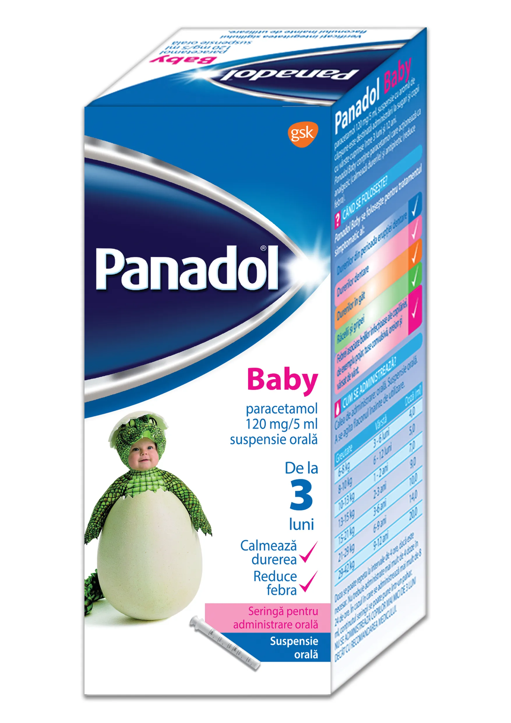 Panadol Baby Suspensie orala 120mg/5ml 100 ml