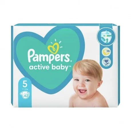 Pampers Scutece Active Baby Marimea 5 Junior, 11-16kg, 42 bucati