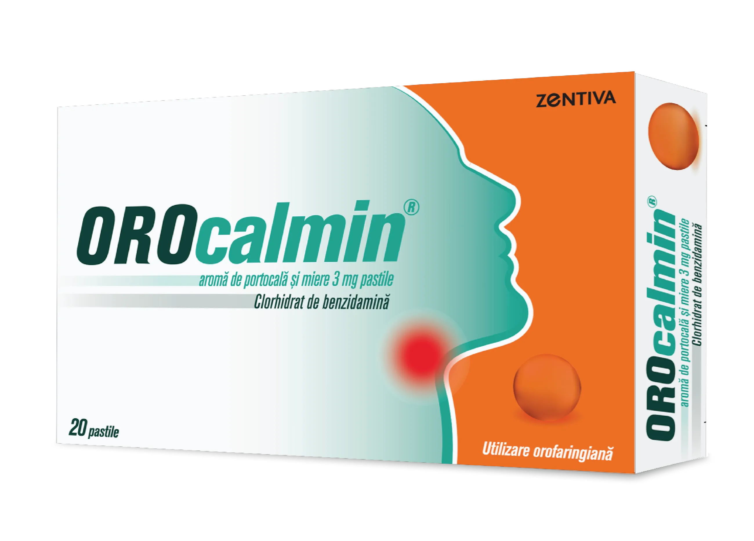 Orocalmin cu Aroma Portocale 3mg x 20 pastile - Zentiva