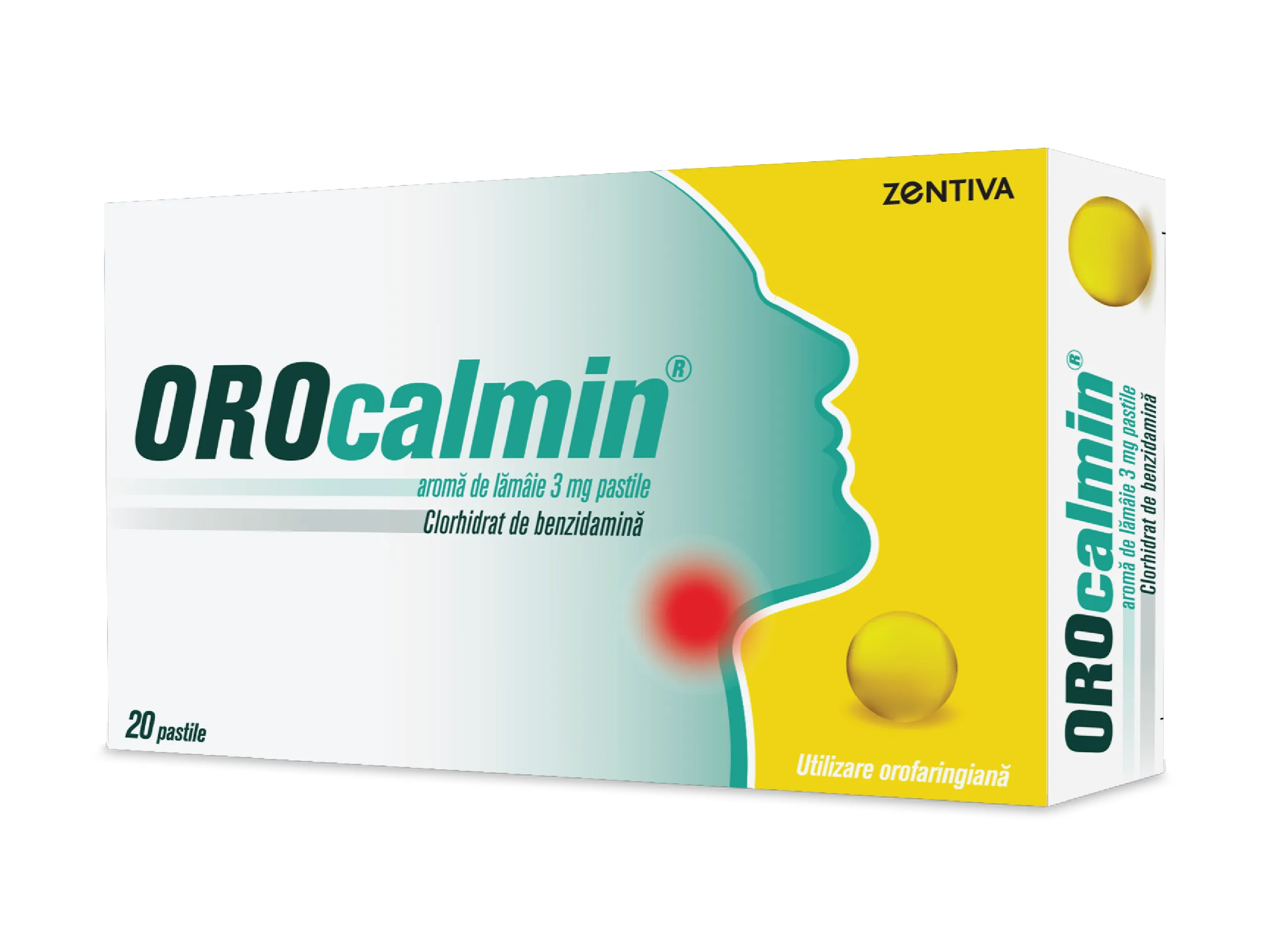 Orocalmin cu Aroma Lamaie 3mg x 20 pastile - Zentiva