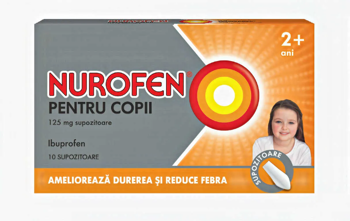 Nurofen pentru copii 125 mg x 10 supozitoare (Reckitt Benckiser)