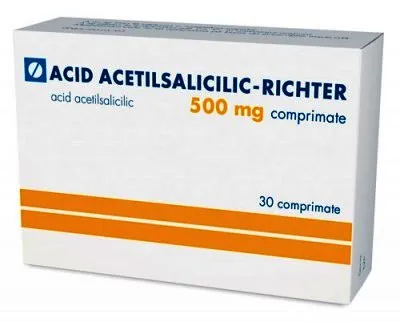 Acid Acetilsalicilic 500 mg si Gluconat de calciu 150 mg, 30 comprimate, Gedeon Richter Romania