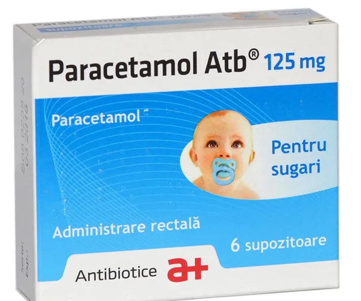 Paracetamol Sugari 125mg,  6 supozitoare, Antibiotice