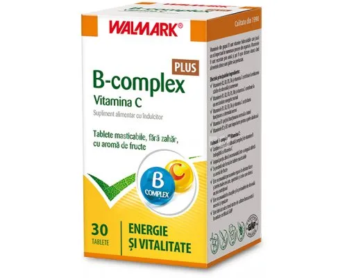 B Complex Plus Vitamina C, 30 tablete, Walmark