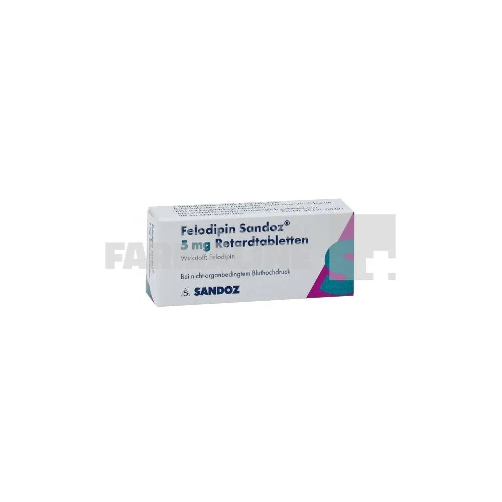 FELODIPIN SANDOZ 5 mg x 30 COMPR. FILM. ELIB. PREL. 5mg HEXAL AG - SANDOZ
