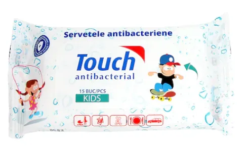TOUCH Servetele umede antibacter KIDS 15buc
