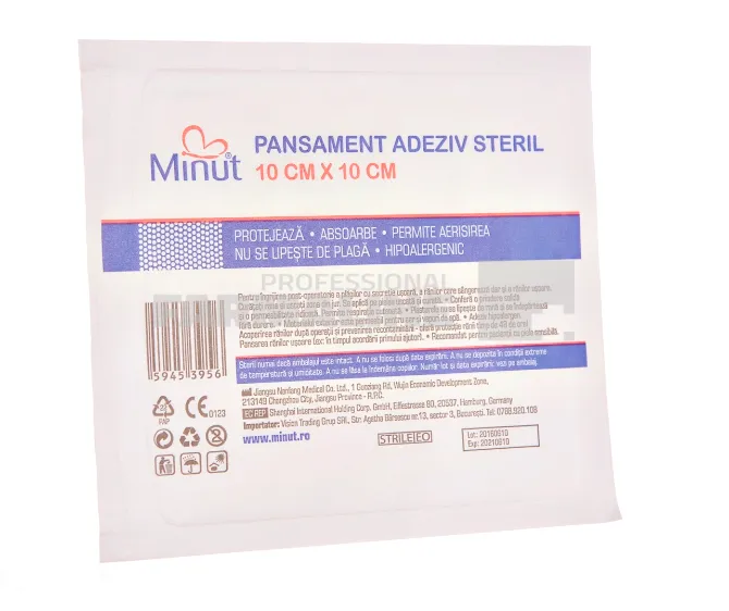 Minut Pansament adeziv steril 10 cm x 10 cm