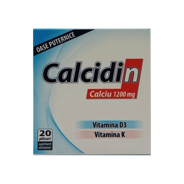 Calcidin, Calciu, 1200 mg, 20 plicuri, Zdrovit