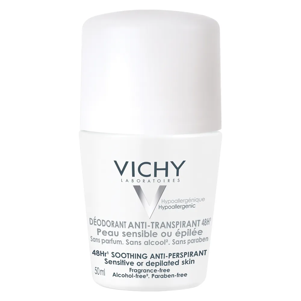 Vichy deo roll-on eficacitate 48h pentru piele sensibila, fara parfum x 50ml