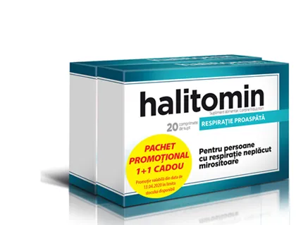 Halitomin x 20 comprimate 1+1 cadou