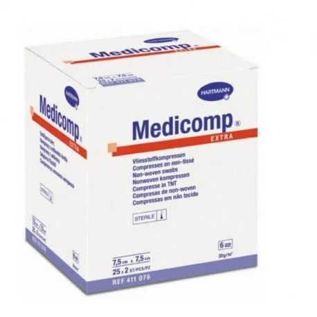HartMann Medicomp Extra steril 7,5x7,5 cm, 25 plicuri