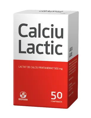 Calciu lactic 500mg x 50cp (Biofarm)