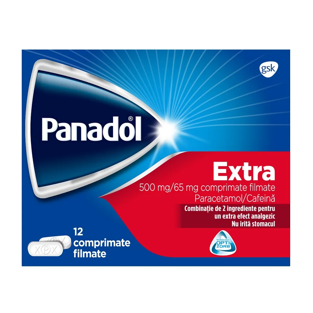 Panadol Extra 500mg/65mg x 12 comprimate