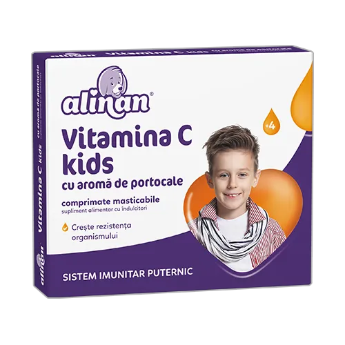Alinan Kids vitamina C cu aroma de portocale x 20 comprimate