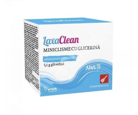 Miniclisme cu glicerina pentru adulti LaxaClean, 6 microclisme, Viva Pharma