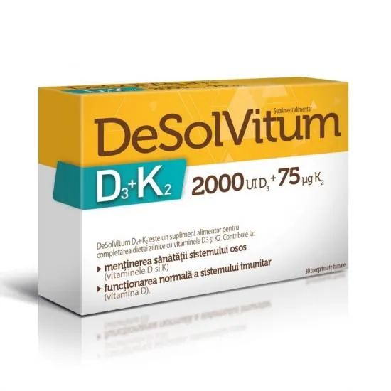 Desolvitum D3 2000UI + K2 x 30 comprimate