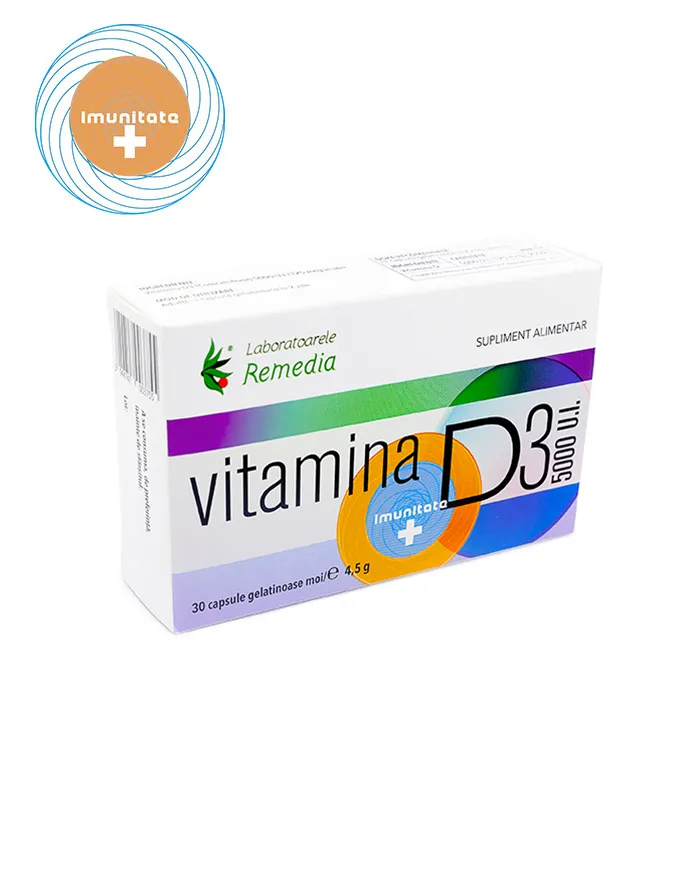 Vitamina D3 5000UI x 30cps gel (Remedia)