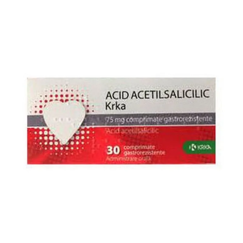 Acid Acetilsalicilic 75mg x 30 comprimate gastrorezistente