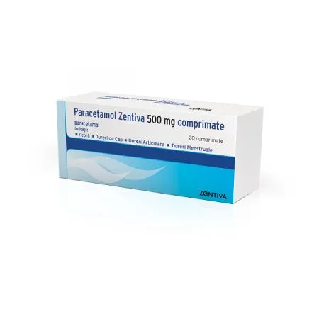 Paracetamol, 500 mg, 20 comprimate, Zentiva