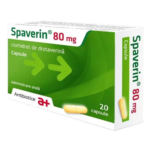 Spaverin 80 mg, 20 capsule, Antibiotice SA