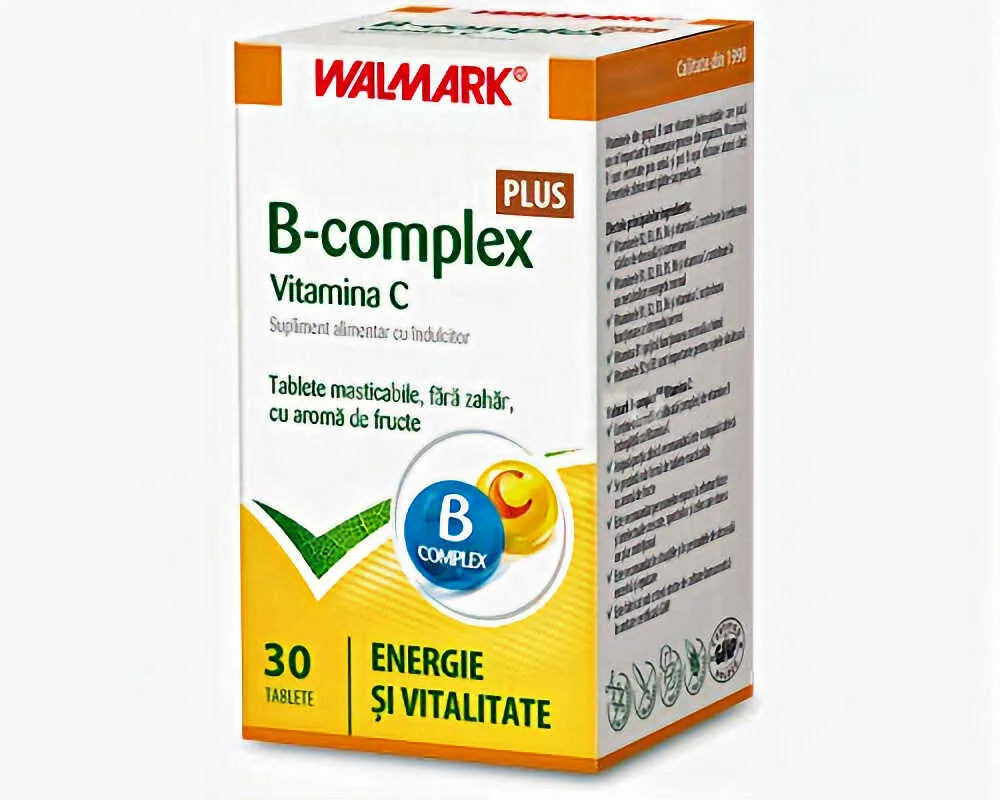 B Complex Plus + Vitamina C x 30 comprimate (Walmark)