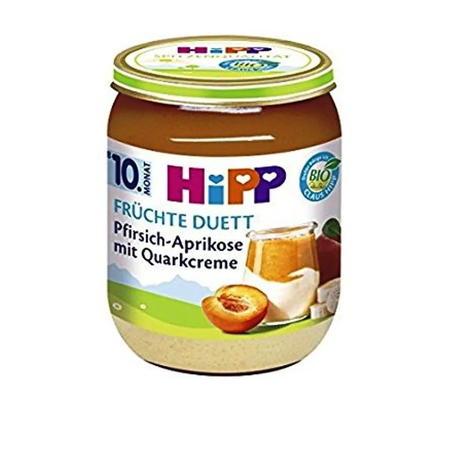 Hipp Piure Duet Piersici/Caise Crema de Branza 160g