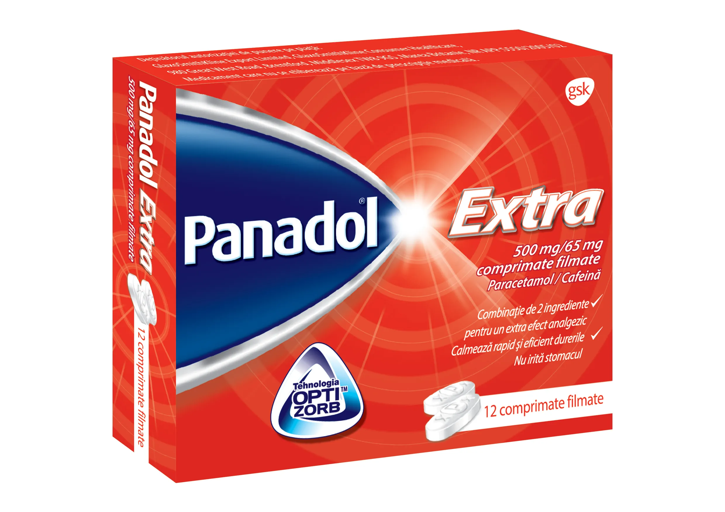 Panadol Extra, 12 comprimate