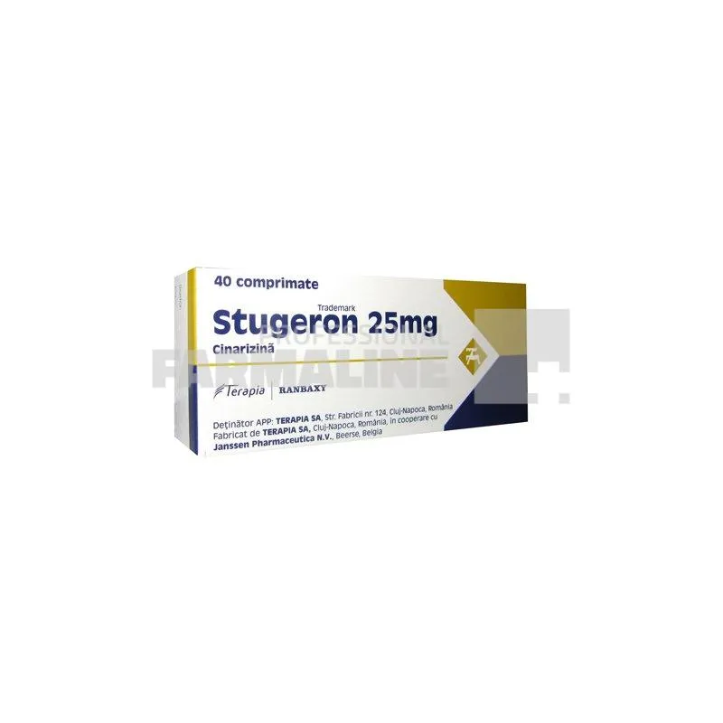 STUGERON 25 mg x 40 COMPR. 25mg TERAPIA SA