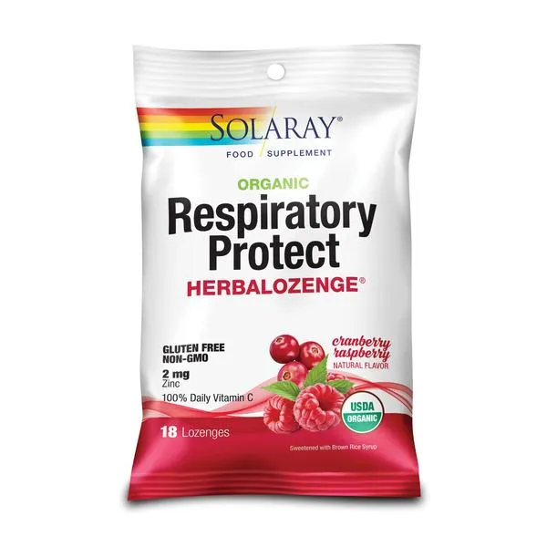 SECOM Respiratory Protect macese si zmeura, 18 dropsuri pentru gat, Solaray