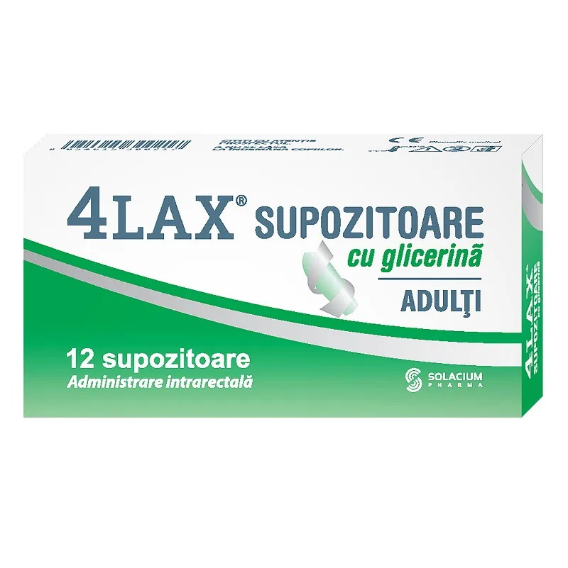 4Lax supozitoare clasice pentru adulti cu glicerina x 12 bucati