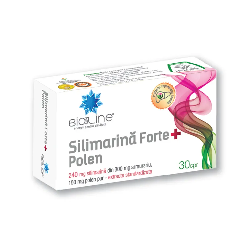 Silimarină Forte + Polen, 30 tablete, Helcor