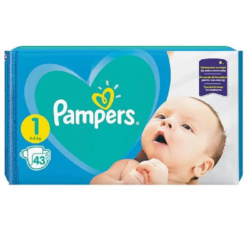 Pampers 1 Baby Dry 2-5 kg , 43 buc