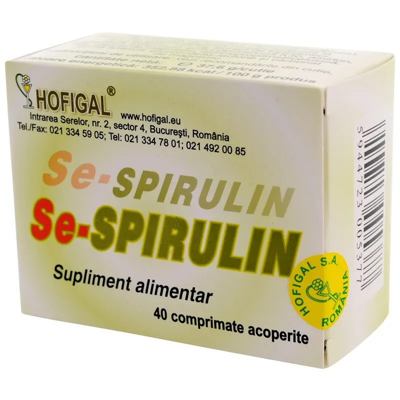 Se-Spirulin, 40 comprimate