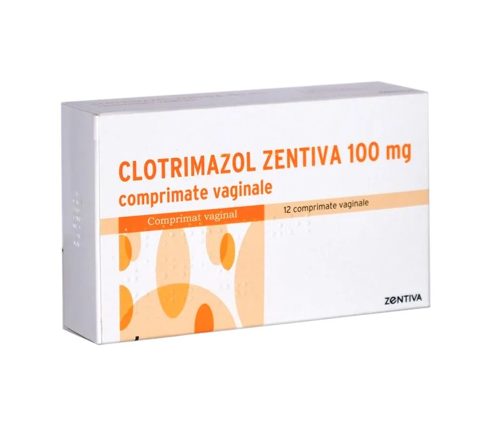 Clotrimazol, 100 mg, 12 comprimate vaginale, Zentiva
