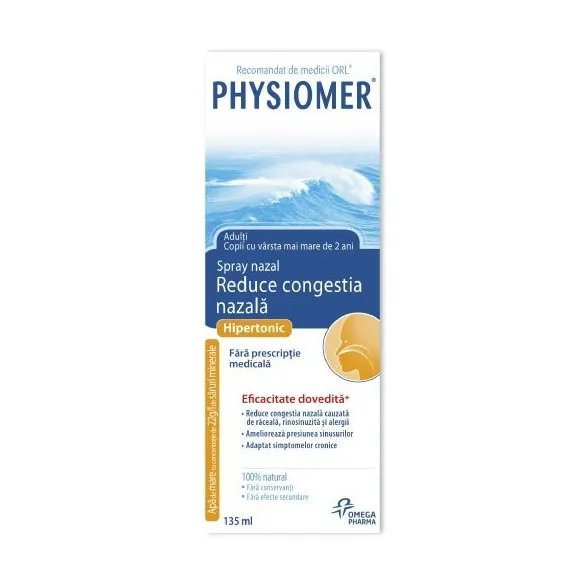 Spray decongestionant nazal Physiomer Hipertonic, 135 ml